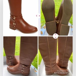 NEW Michael Kors Boots Preston Camel Leather Sz 10